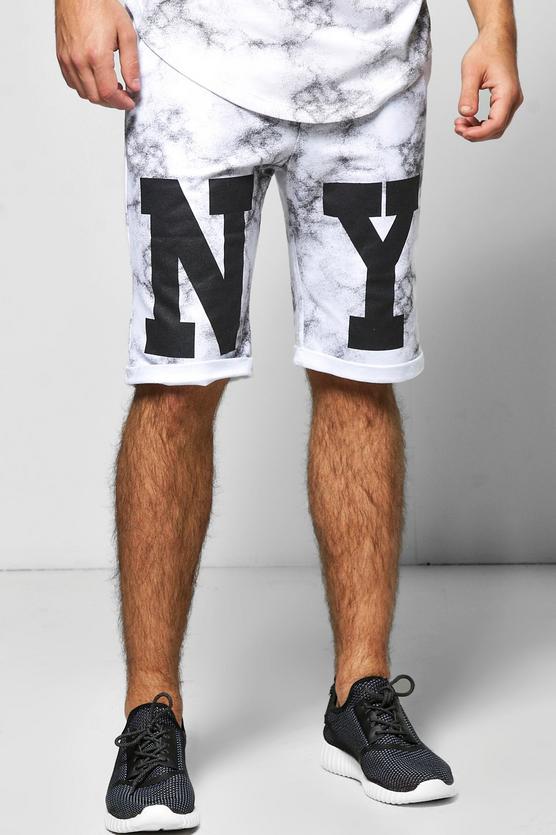 NY Printed Jersey Shorts